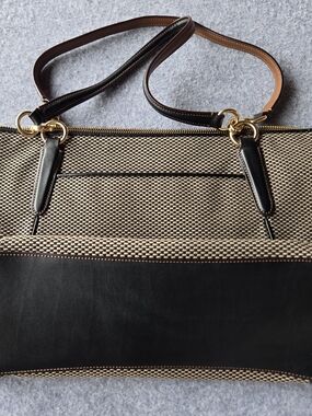 Coach Large Zip-Top Logo Tote (Jacquard Canvas)